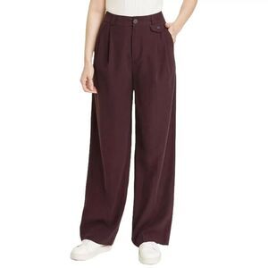 A New Day Womens High Rise Relaxed Fit Baggy Wide Leg Trousers Pants Sz 10R NWT